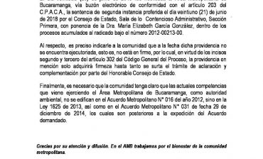 El Área Metropolitana es la autoridad ambiental urbana, conforme a lo dispuesto en la Ley 1625 de 2013 y el Acuerdo Metropolitano N· 031 de 2014